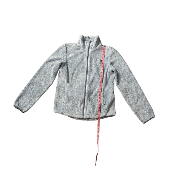 North face women’s pastel blue fuzzy zip up jacket size small - Picture 2 of 7